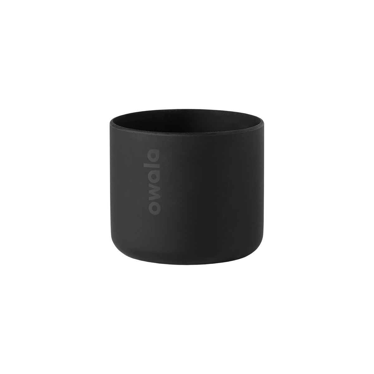 Owala Bottle Boot 24oz in black silicone, short cylindrical shape shown